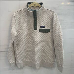 Patagonia Women's Cream Quilted Crewneck Top